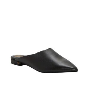Vince Camuto Black Leather Pointed Toe Mule Slide Shoes Women 6M Minimalist $110